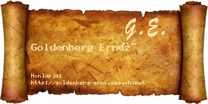 Goldenberg Ernő névjegykártya